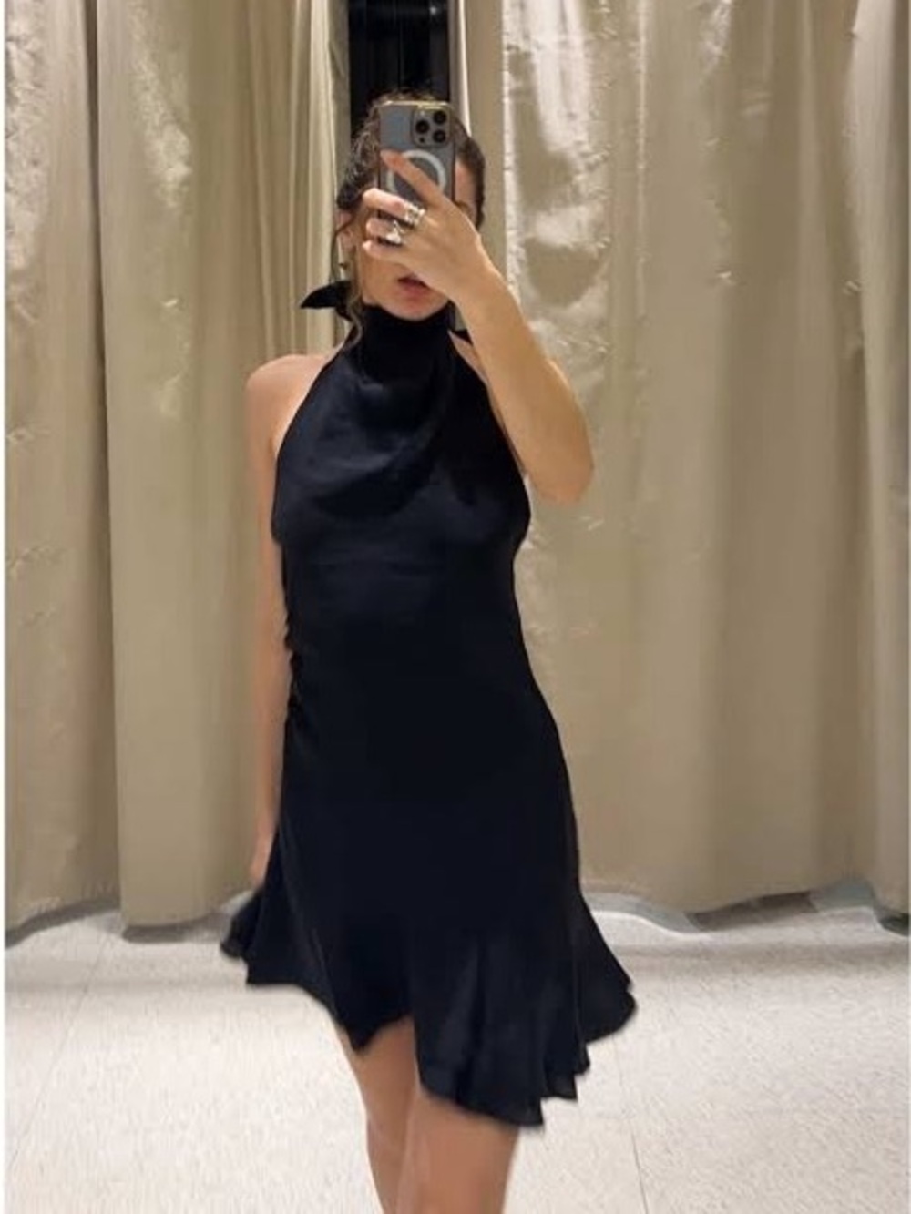 Zara Black Halter Mini Dress